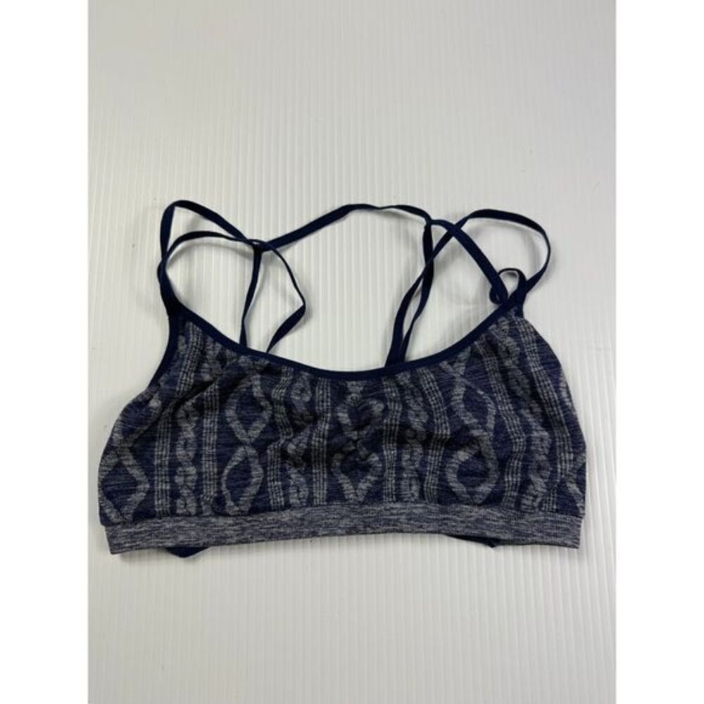 Victoria's Secret Navy Blue Heathered Sports Bra with Strappy Back Design L